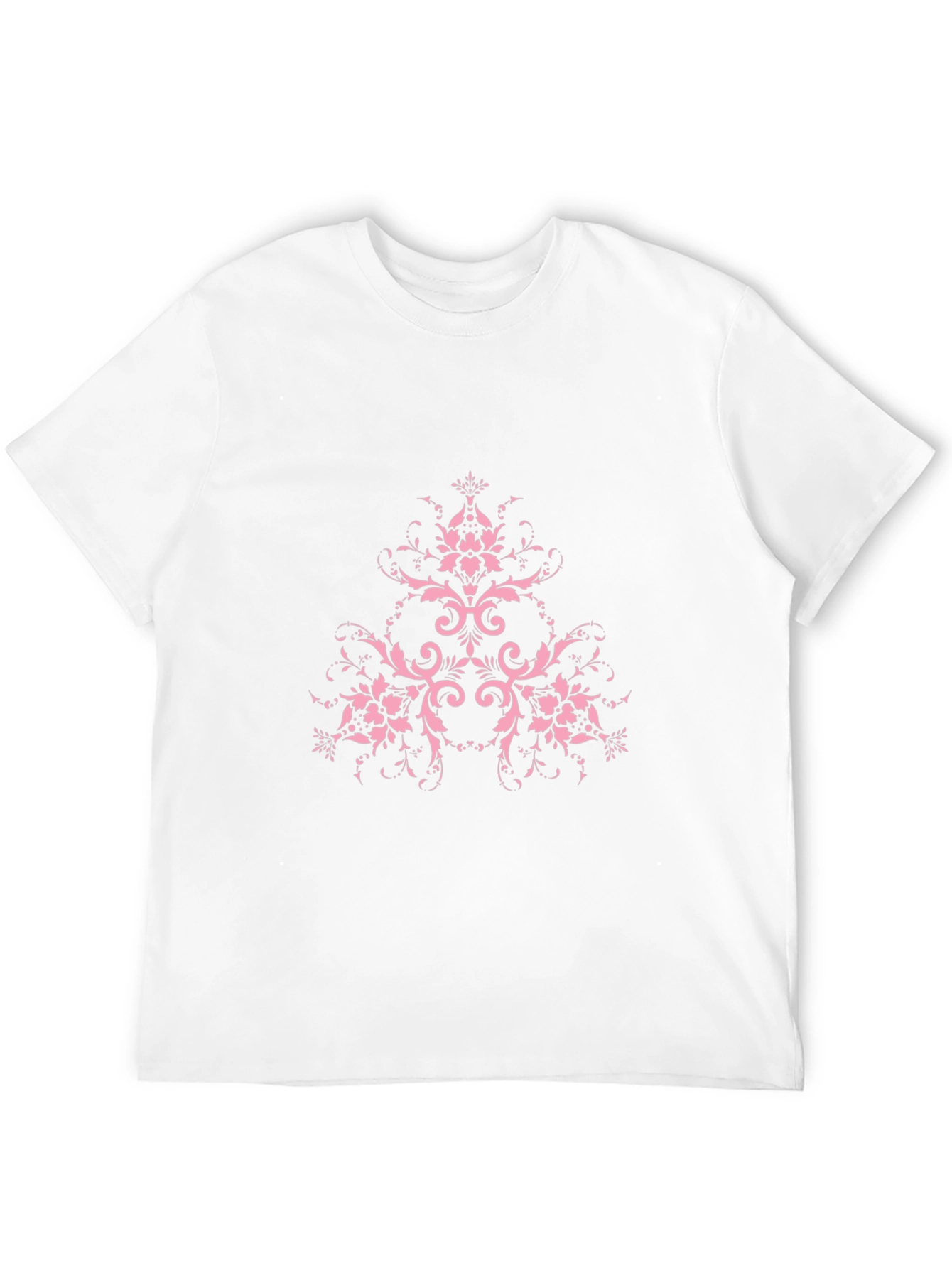 Black T-Shirt with Pink Floral Design