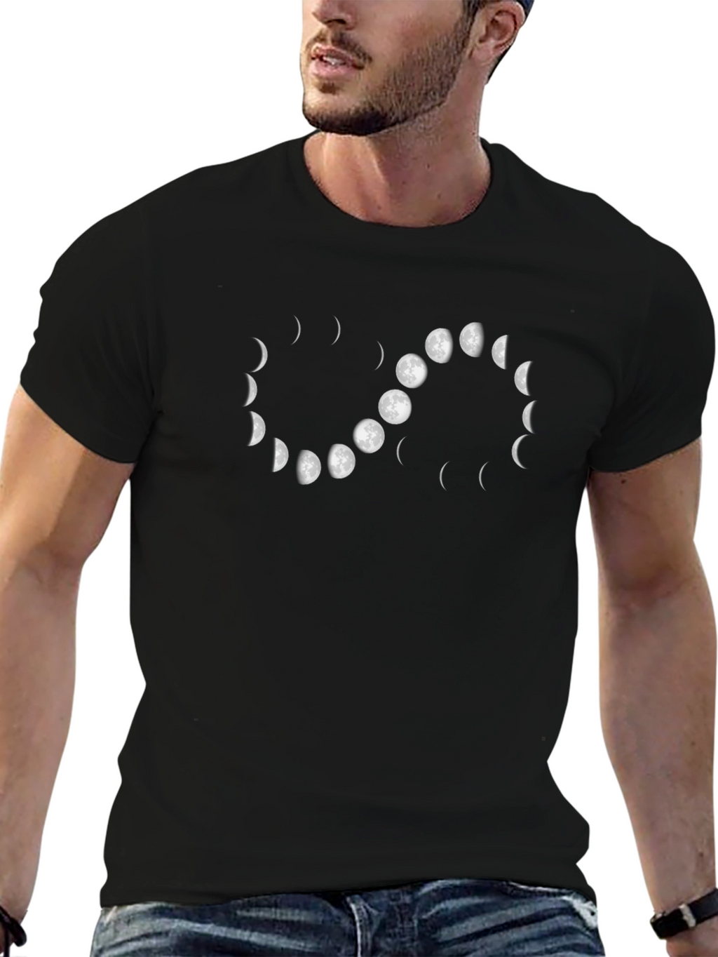 Phases of the Moon Black Graphic Tee