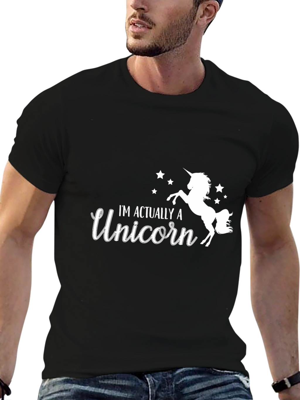 Im Actually a Unicorn Black T-Shirt