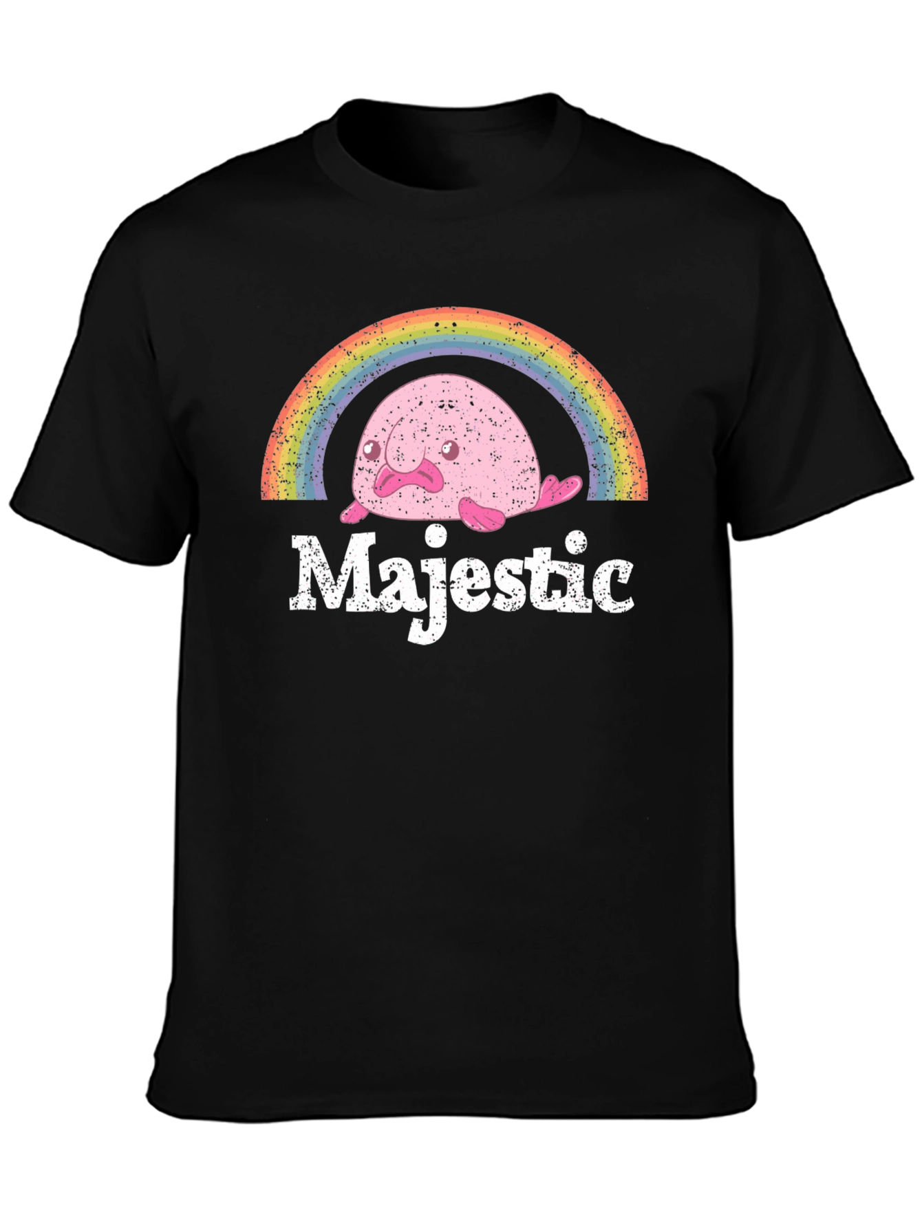 Majestic Blobfish Rainbow Graphic T-Shirt