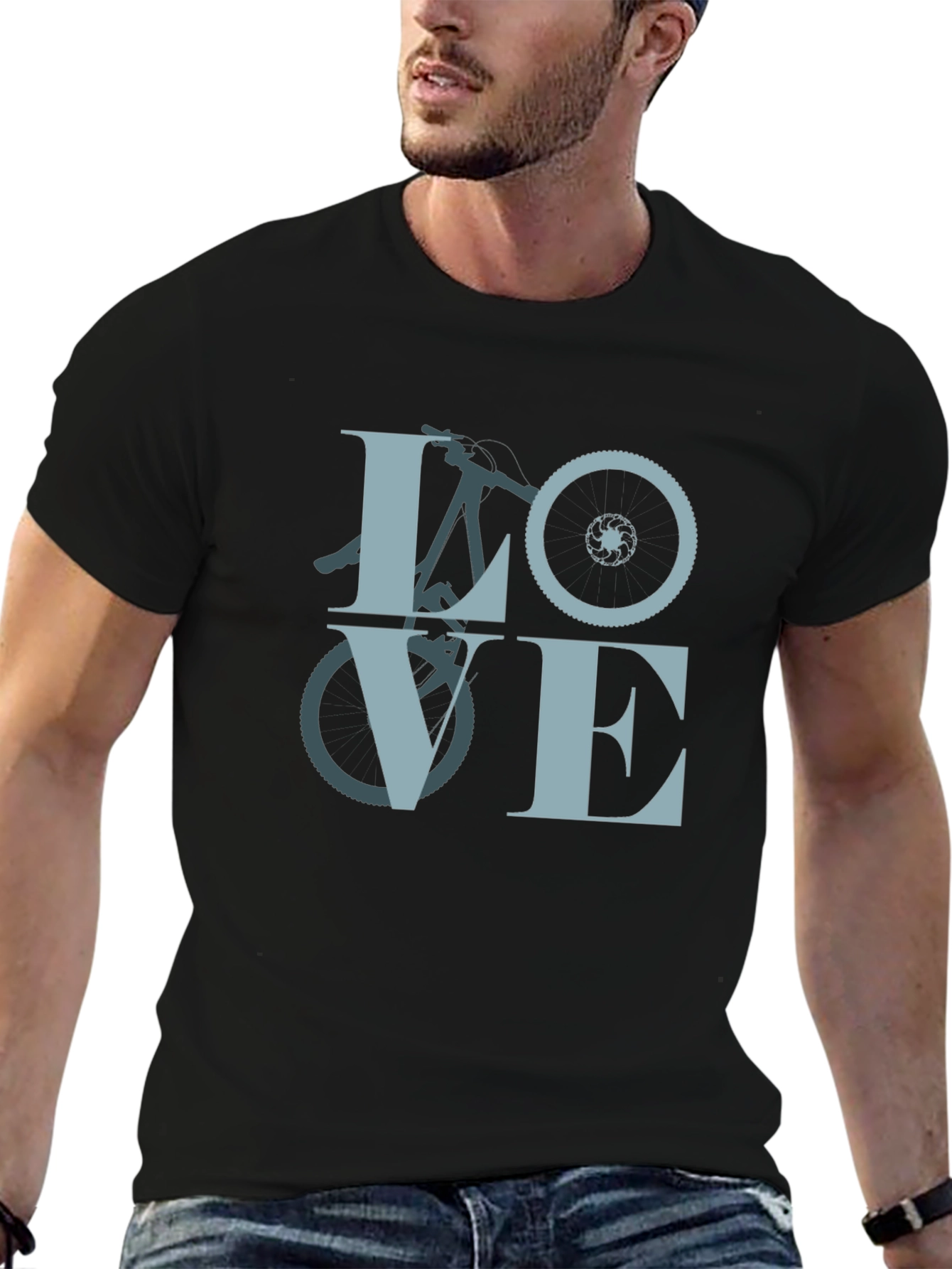 Love Biking Graphic Tee - Black Casual Shirt