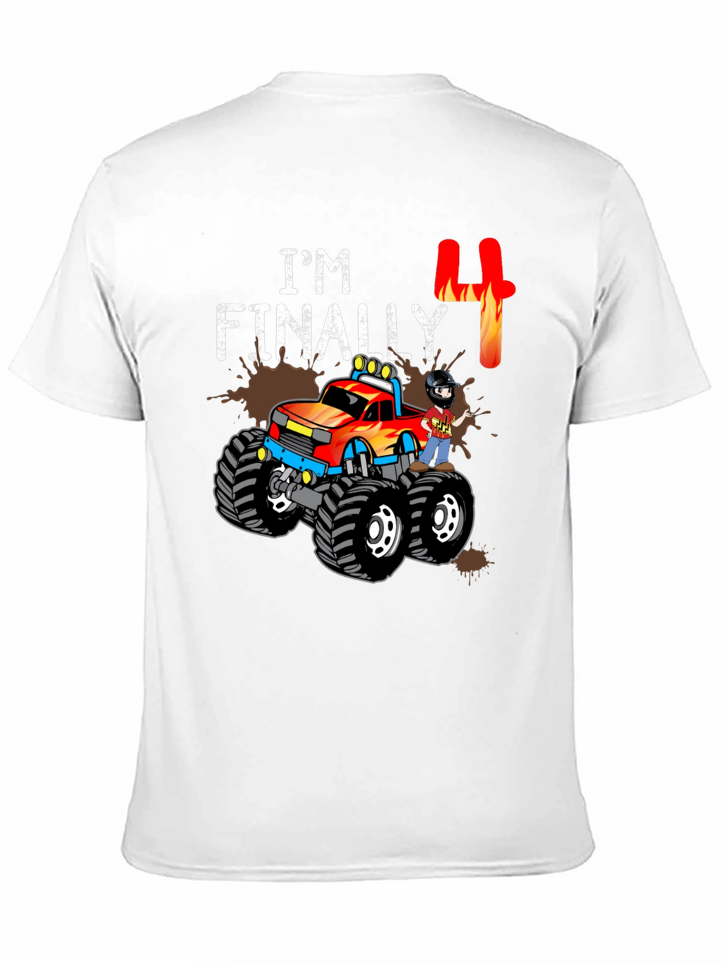 Im Finally Four Monster Truck Birthday T-Shirt