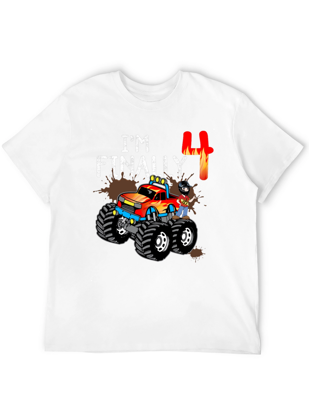Im Finally Four Monster Truck Birthday T-Shirt