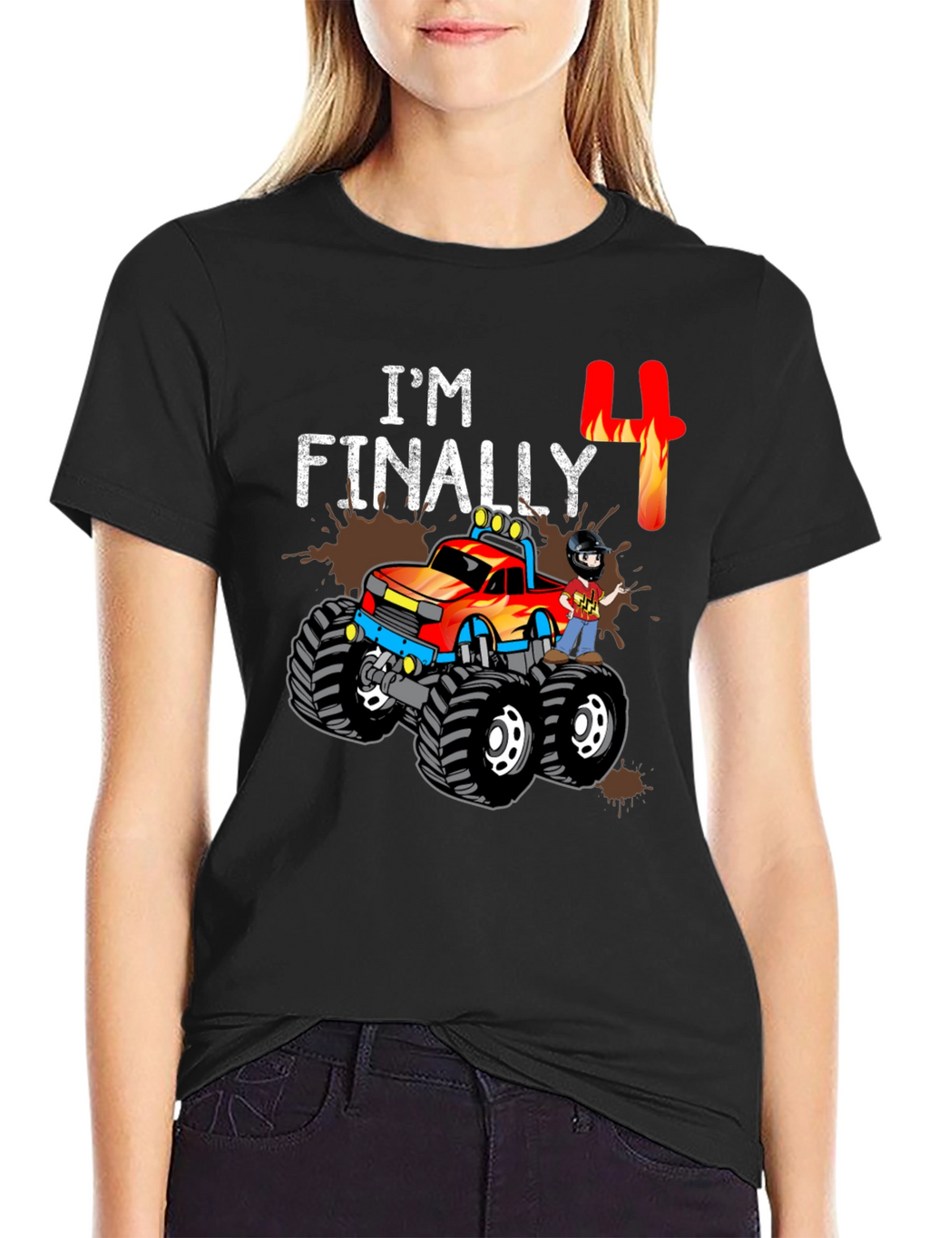 Im Finally Four Monster Truck Birthday T-Shirt
