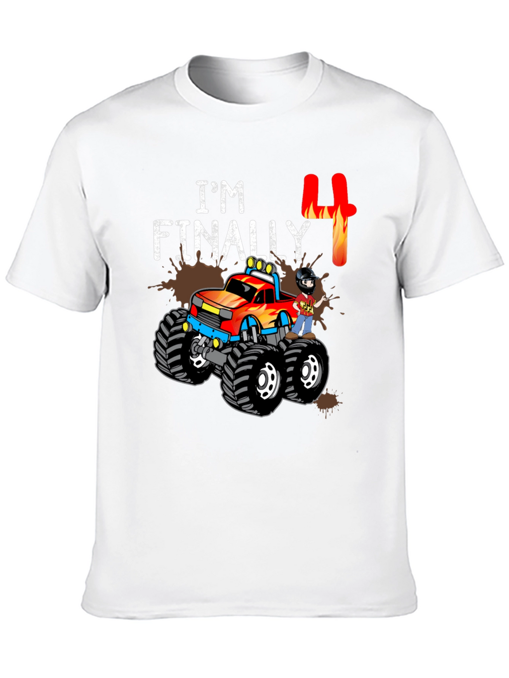 Im Finally Four Monster Truck Birthday T-Shirt