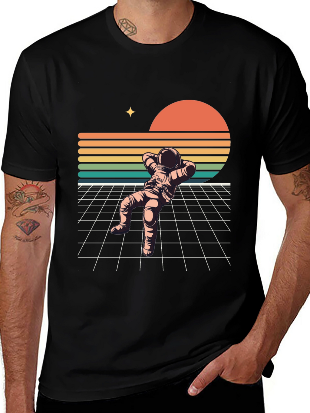 Retro Spaceman Relaxing T-Shirt