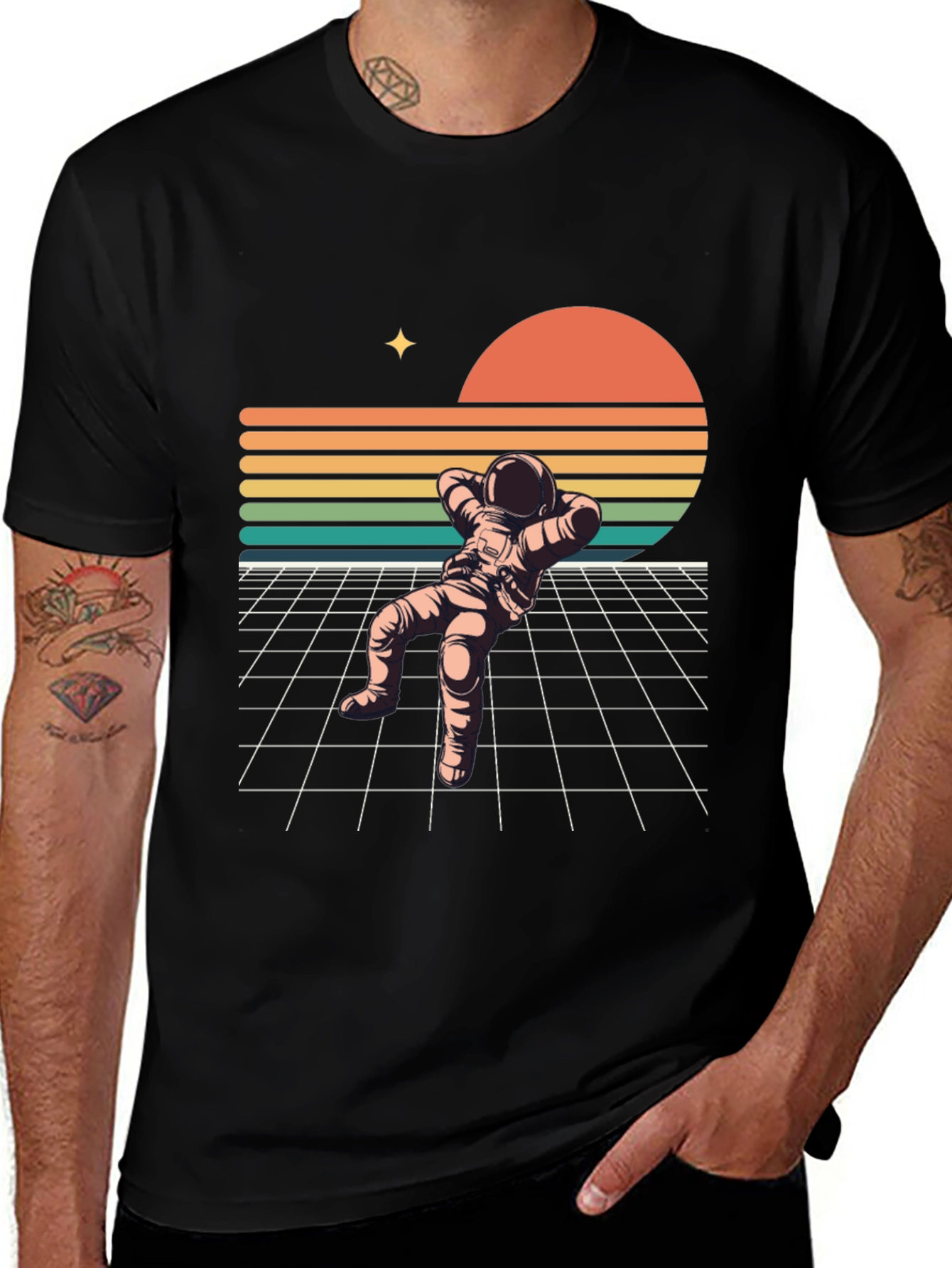 Retro Spaceman Relaxing T-Shirt