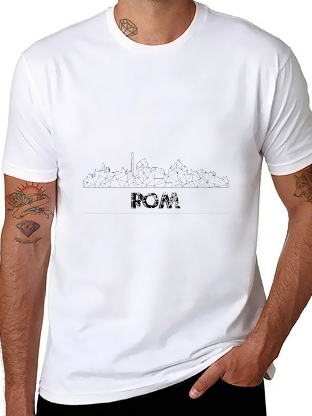 Rome Skyline T-Shirt - Black Graphic Tee