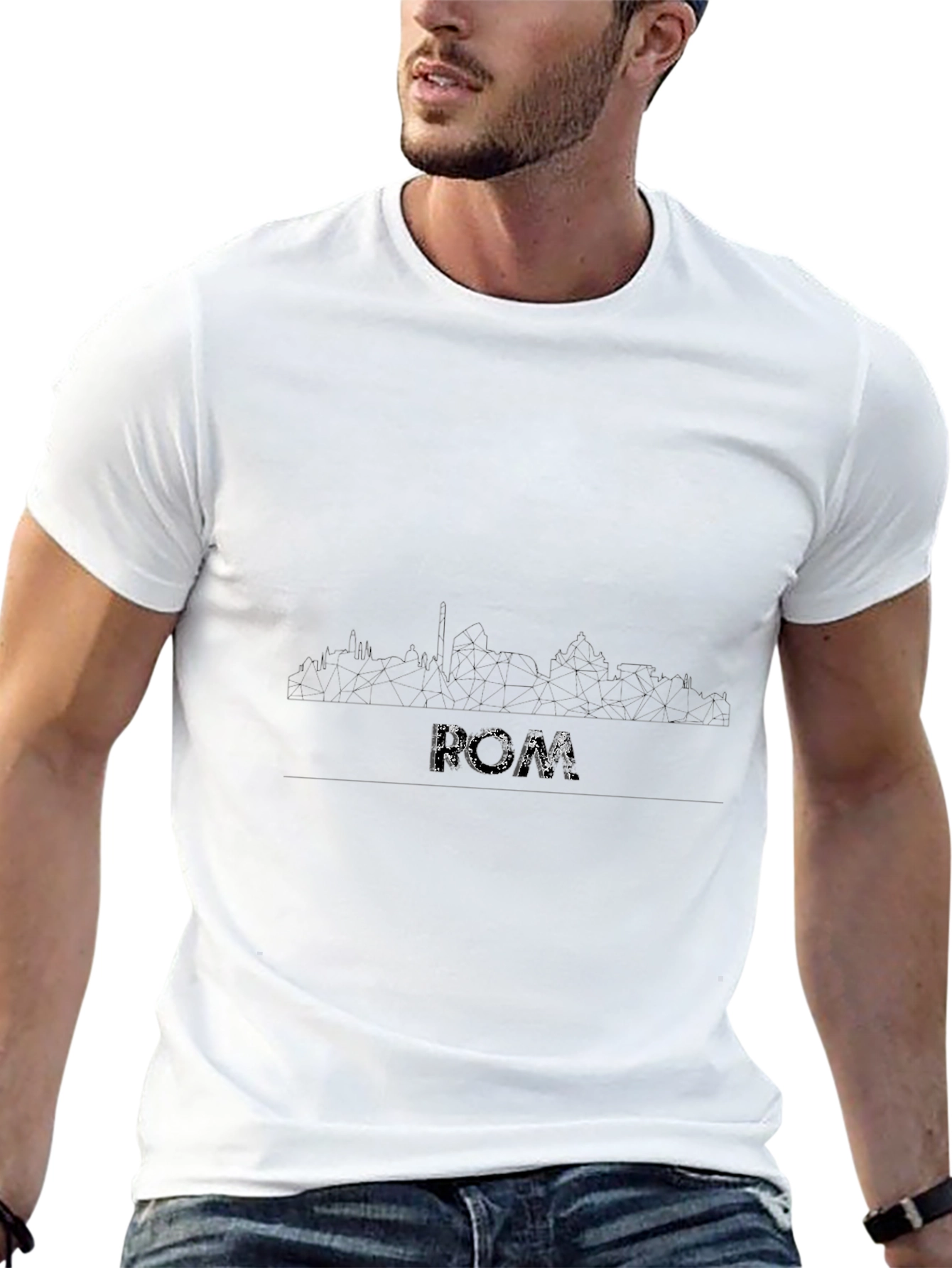 Rome Skyline T-Shirt - Black Graphic Tee