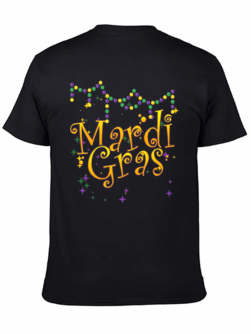 Mardi Gras T-Shirt Beads Gold Purple Green Graphic Tee
