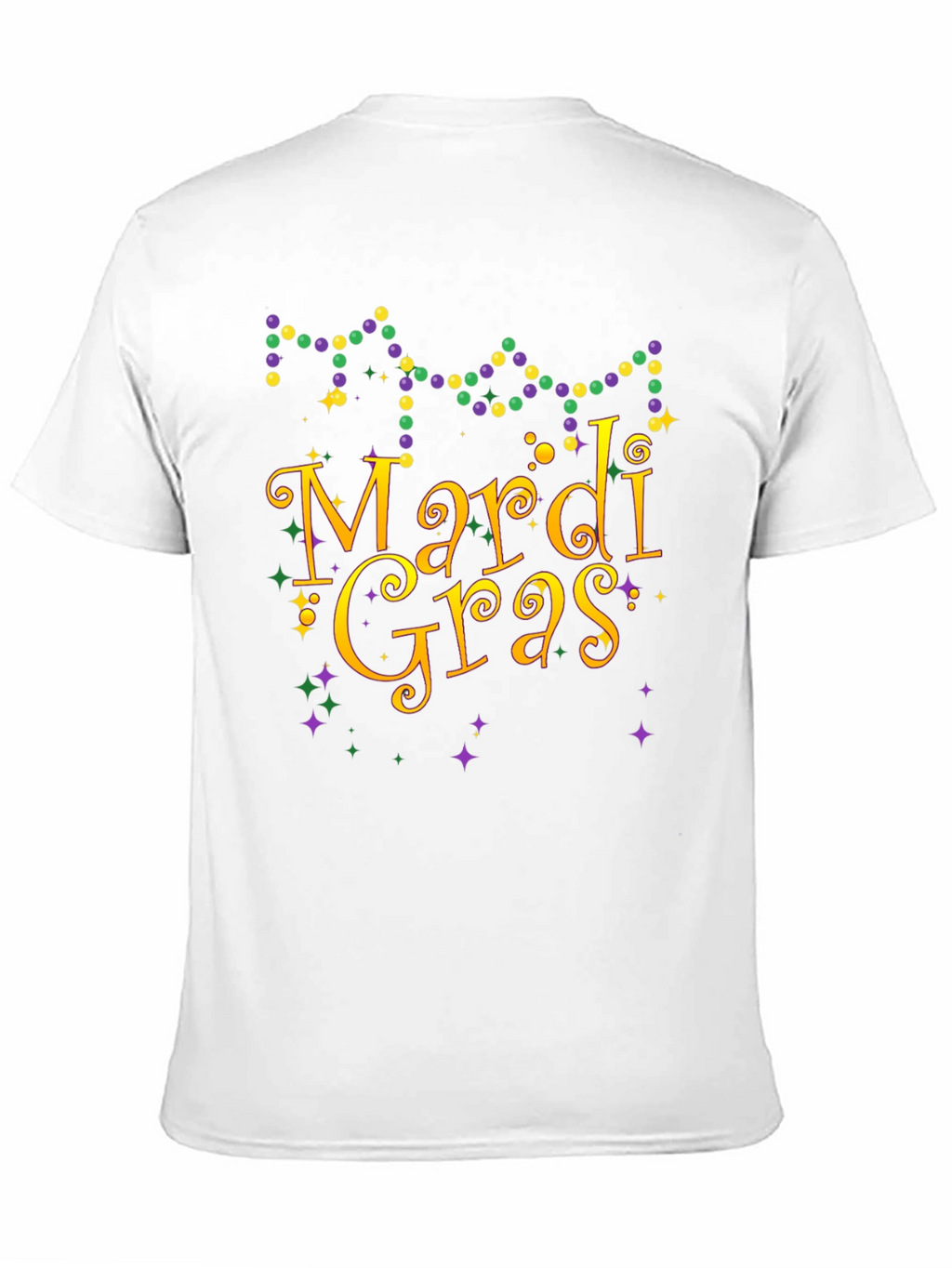 Mardi Gras T-Shirt Beads Gold Purple Green Graphic Tee