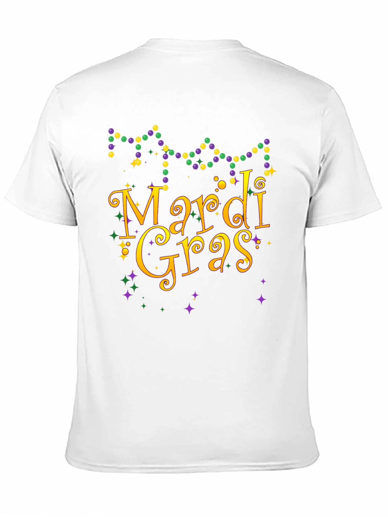 Mardi Gras T-Shirt Beads Gold Purple Green Graphic Tee