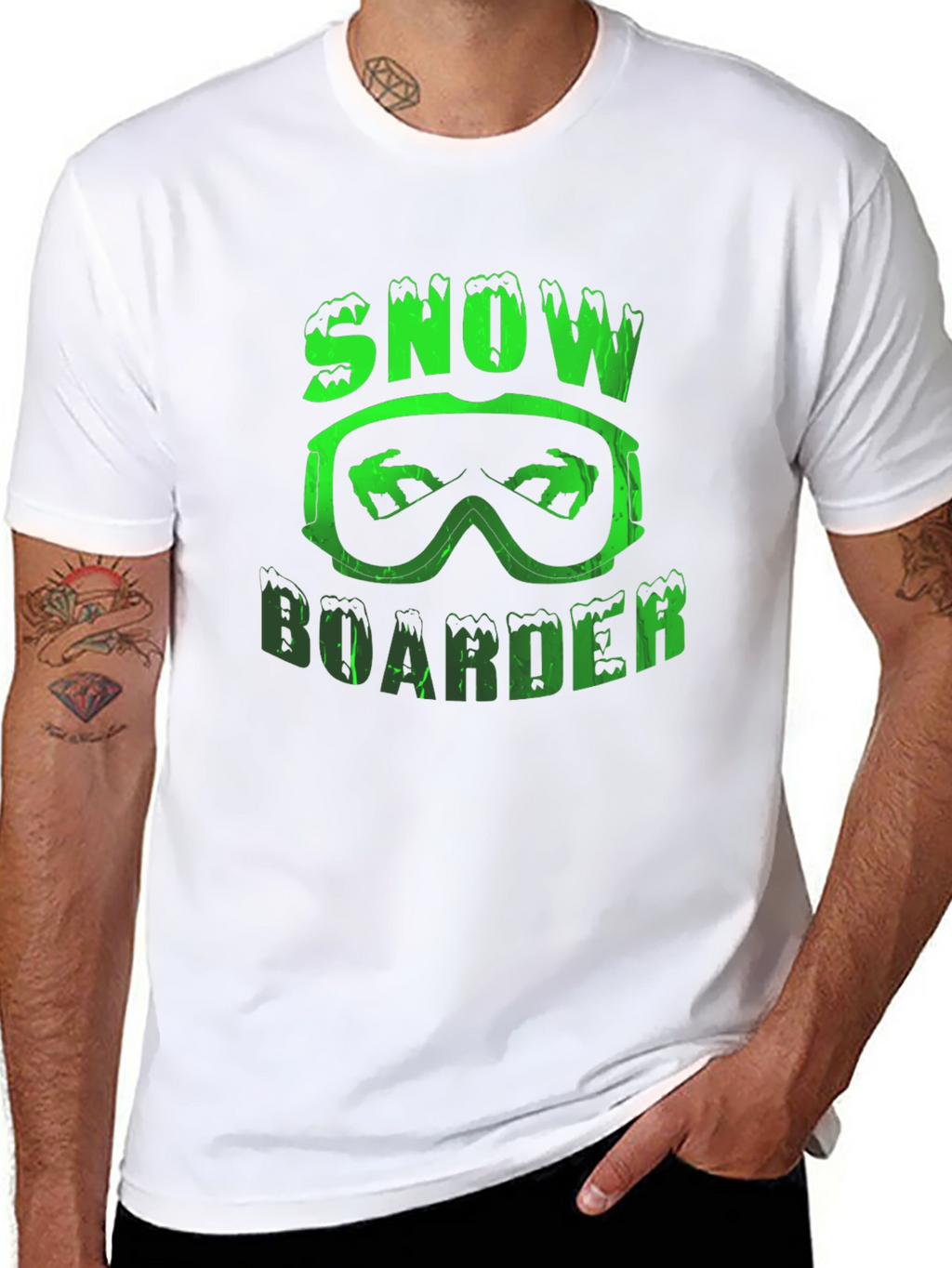 Snowboarder Graphic Tee - Black Cotton