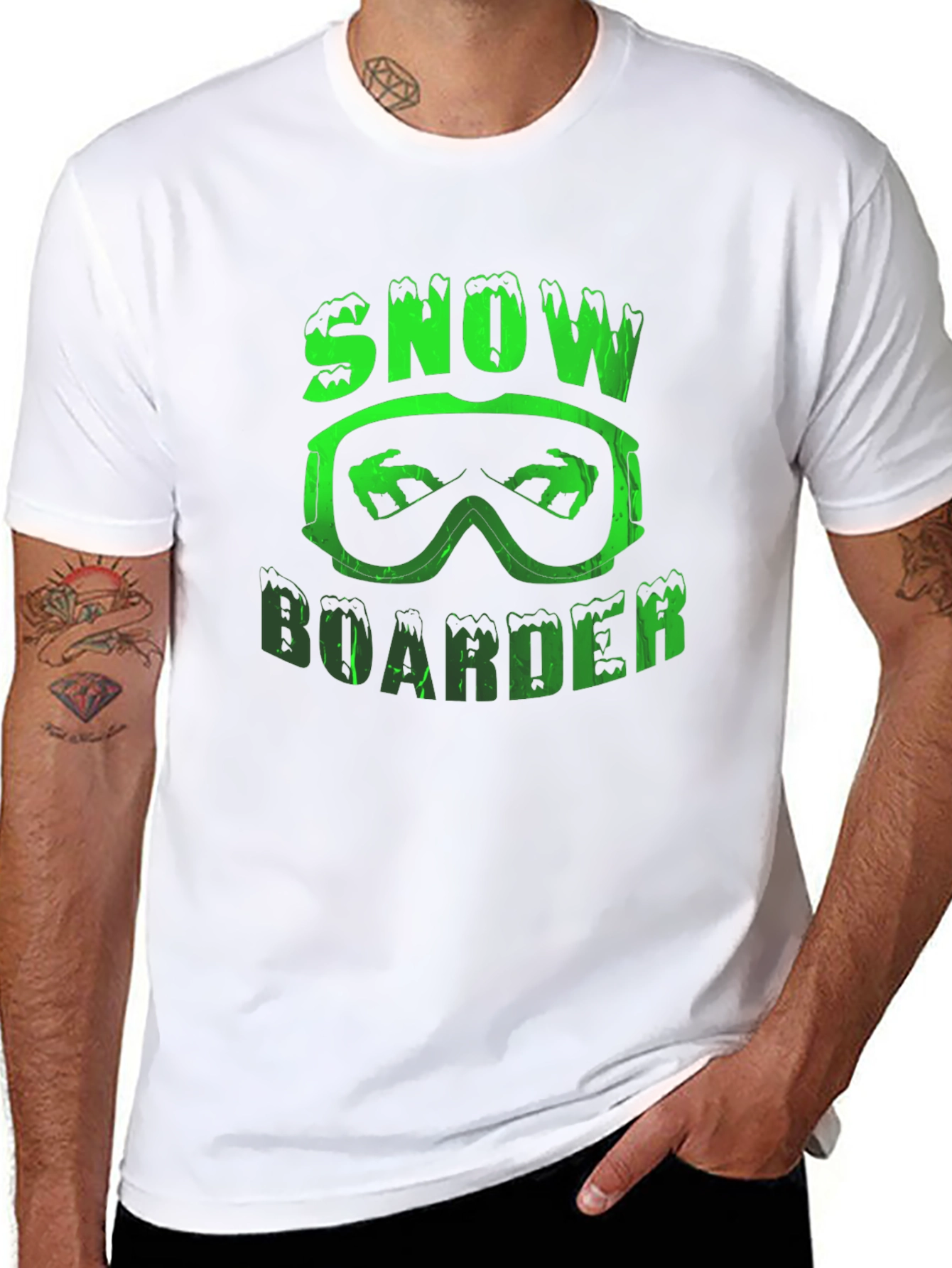 Snowboarder Graphic Tee - Black Cotton
