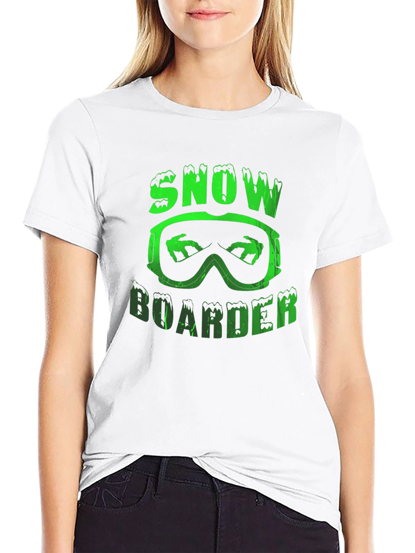 Snowboarder Graphic Tee - Black Cotton