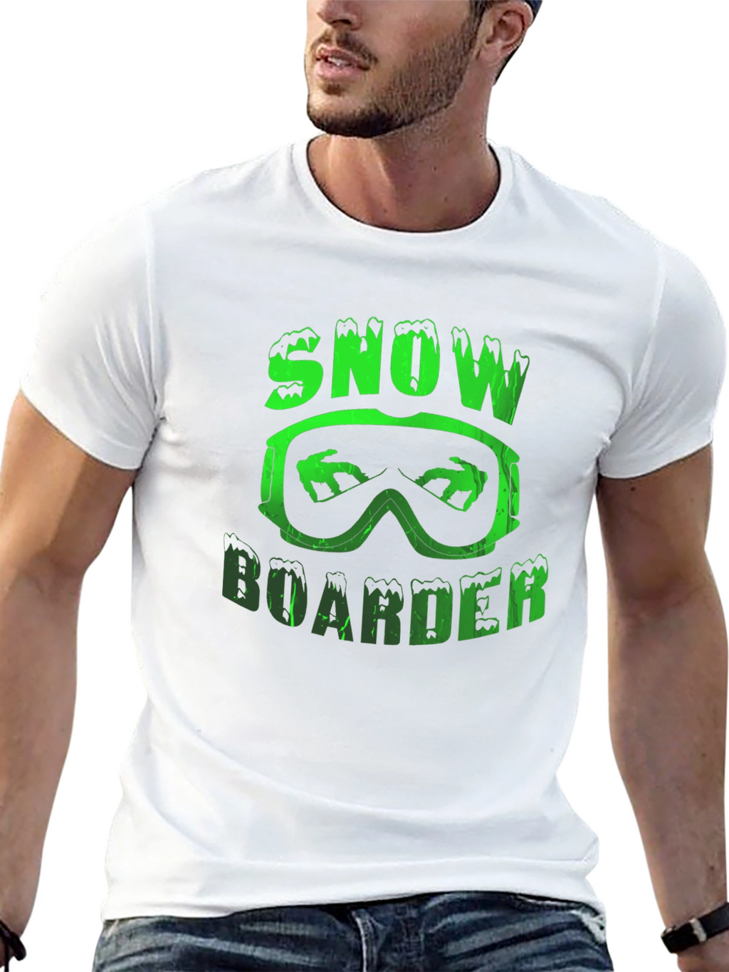 Snowboarder Graphic Tee - Black Cotton