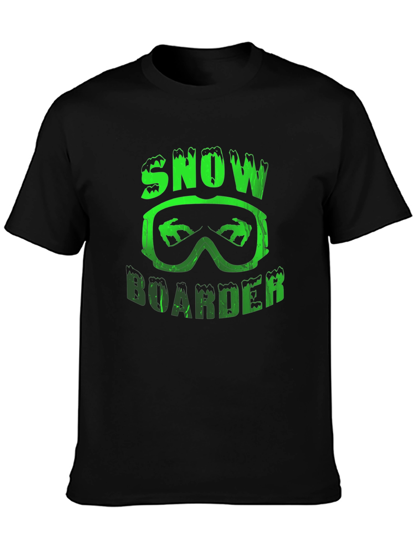 Snowboarder Graphic Tee - Black Cotton