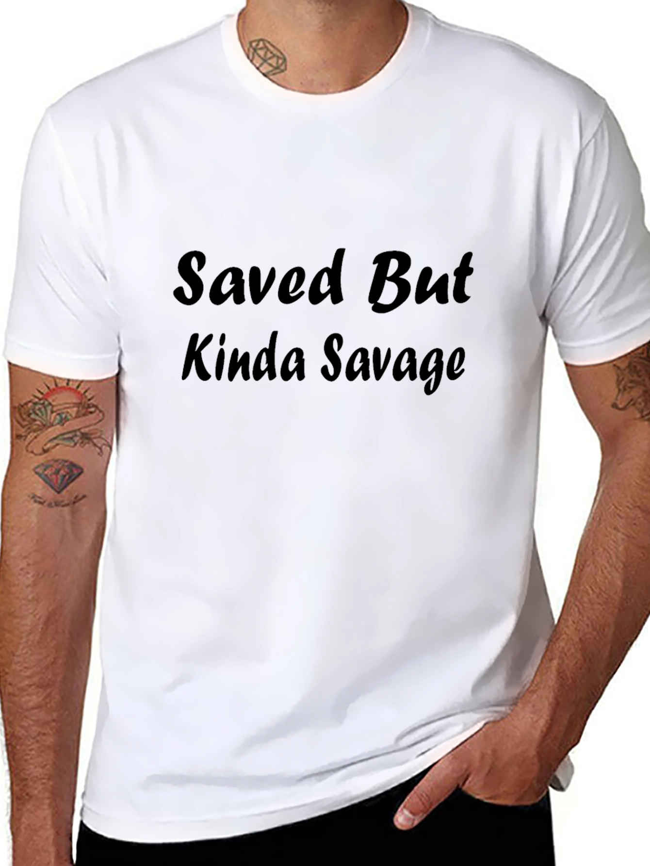 Saved But Kinda Savage Black T-Shirt