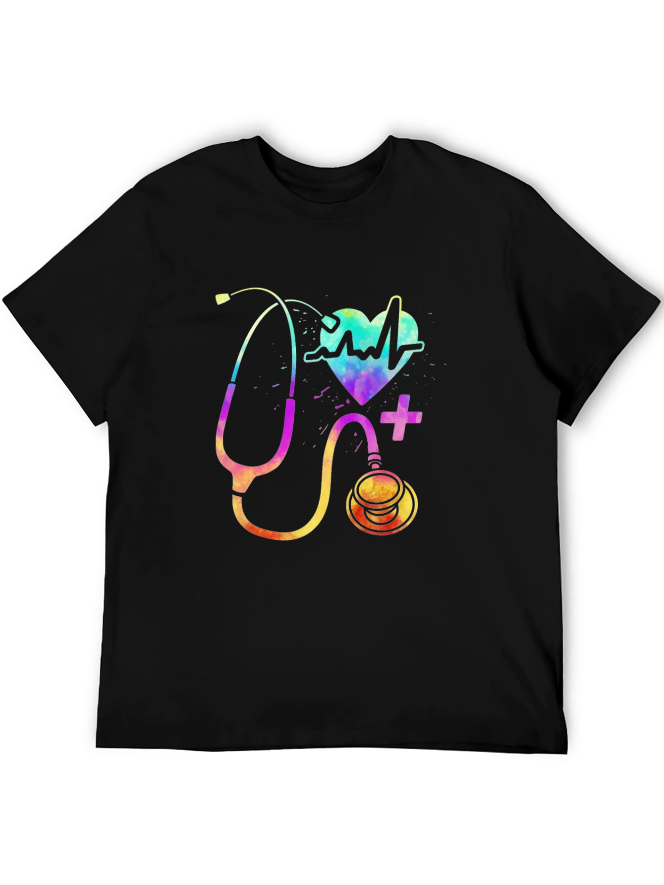 Colorful Stethoscope Graphic T-Shirt - Medical Design