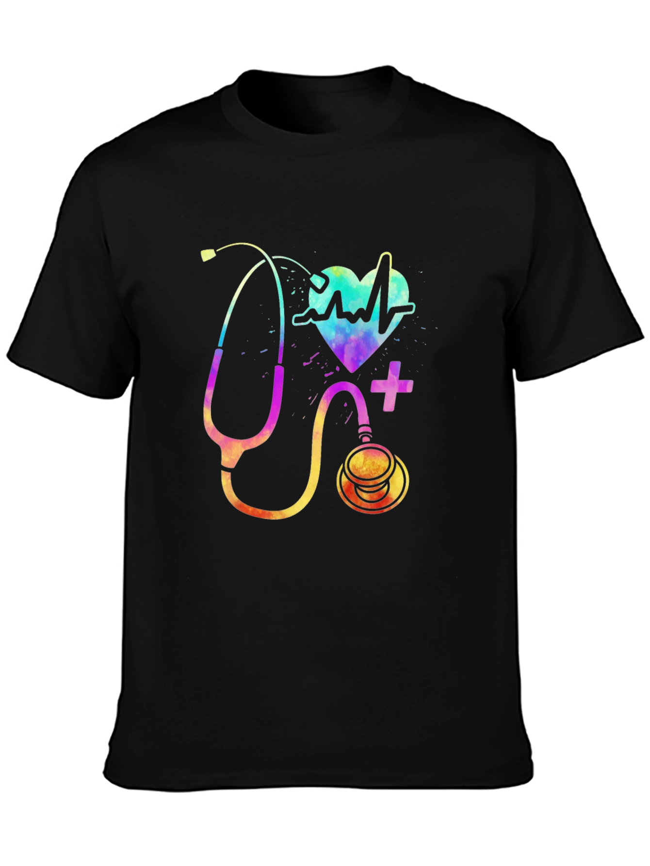 Colorful Stethoscope Graphic T-Shirt - Medical Design