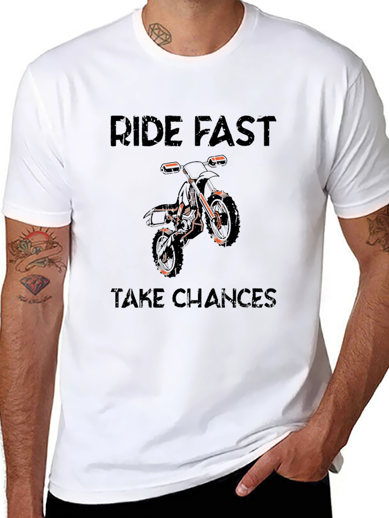 Ride Fast Take Chances Graphic Tee - Black