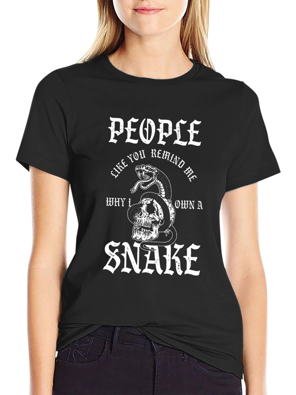 Skull Snake Graphic Black T-Shirt - Unisex