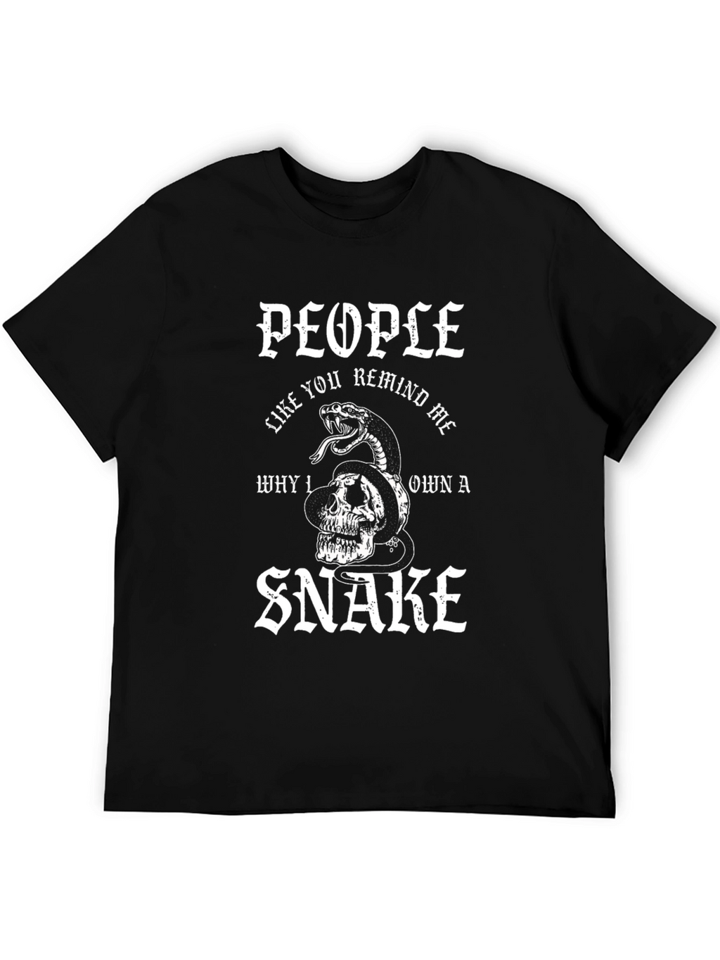 Skull Snake Graphic Black T-Shirt - Unisex