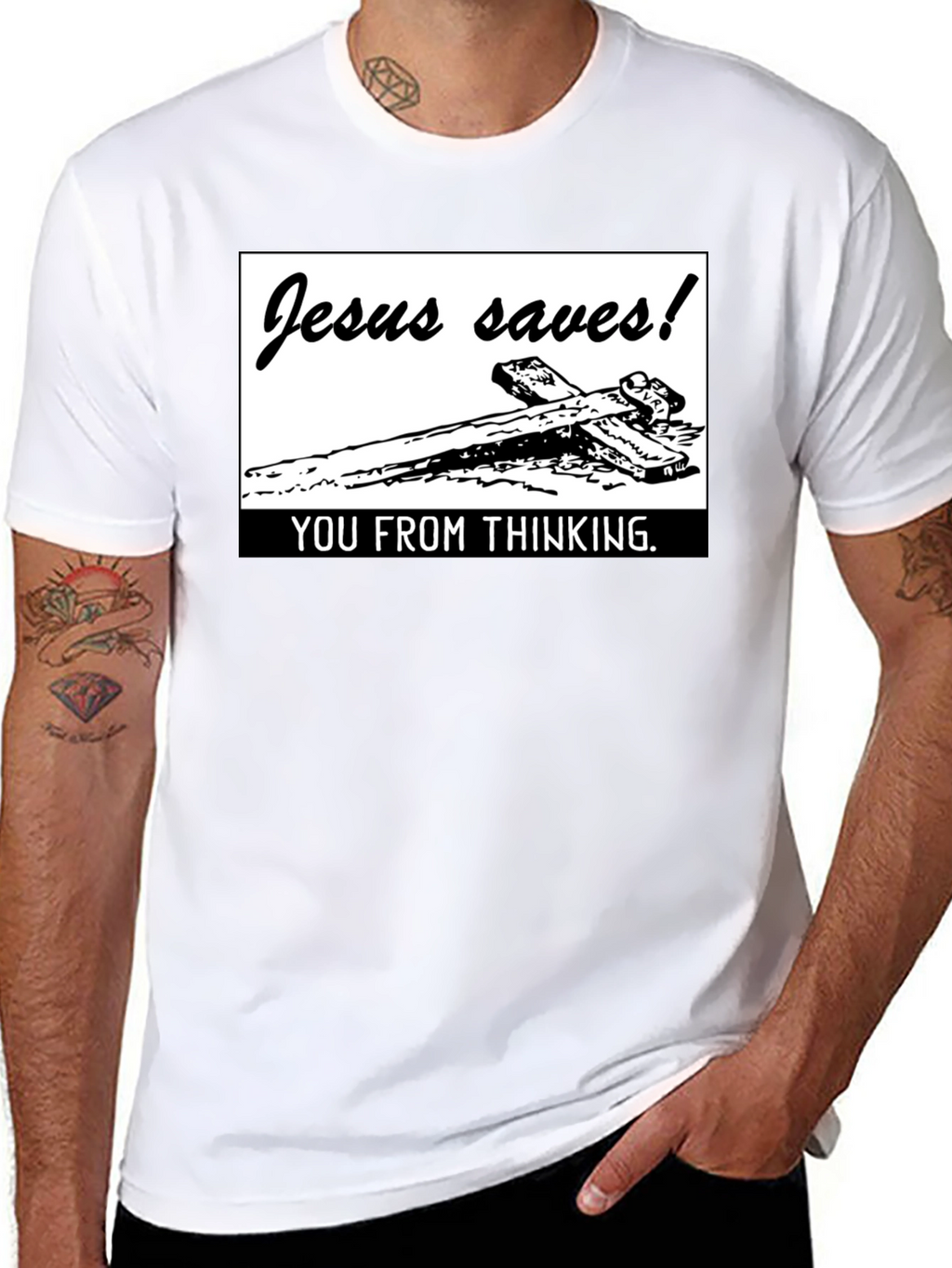 Jesus Saves! Graphic T-Shirt - Black
