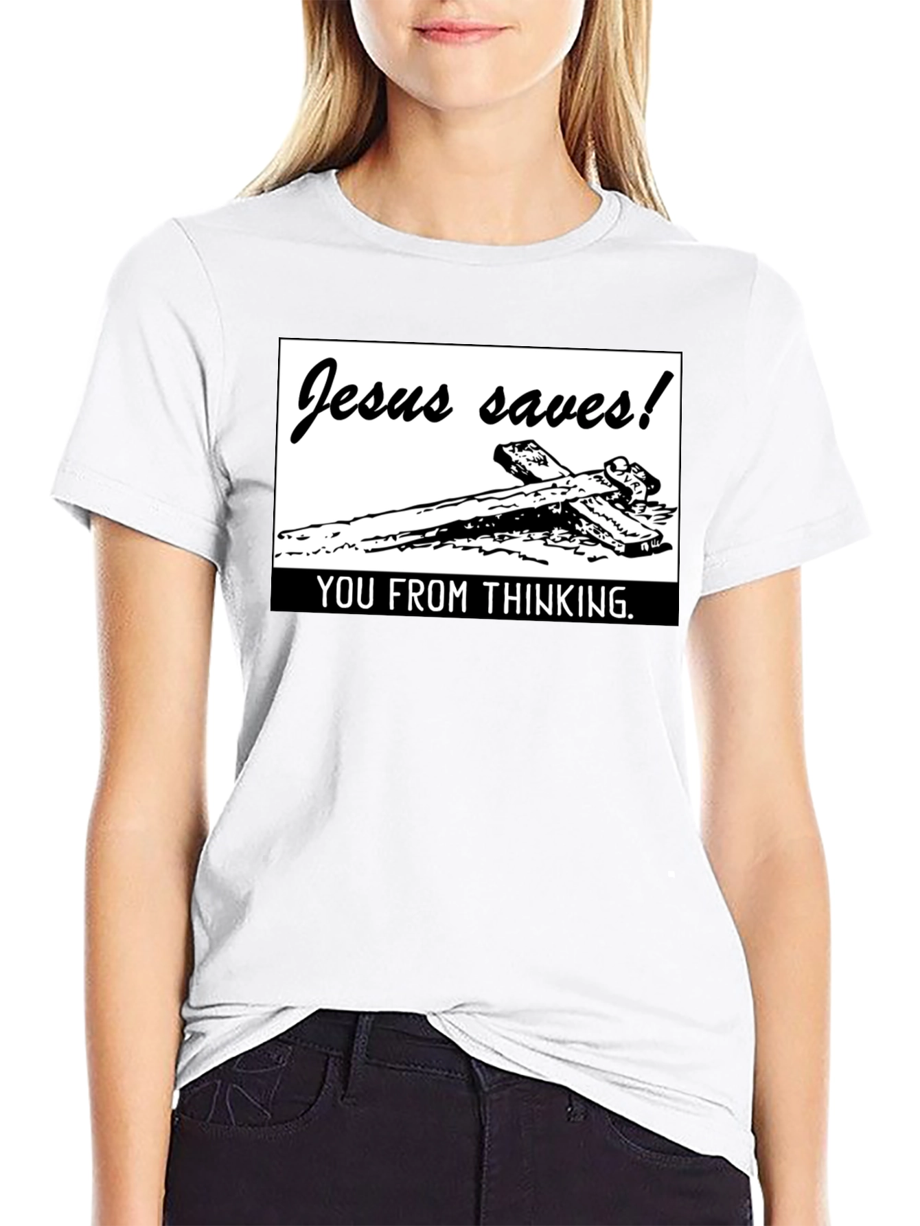 Jesus Saves! Graphic T-Shirt - Black