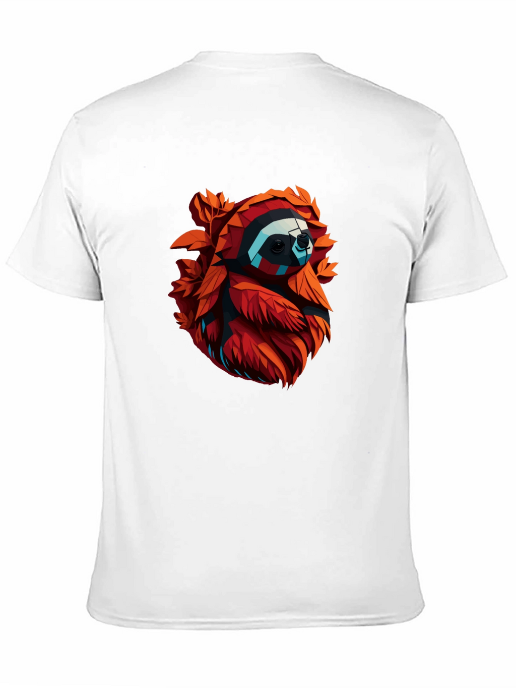 Geometric Sloth Graphic Tee - Cool Mens Black T-Shirt