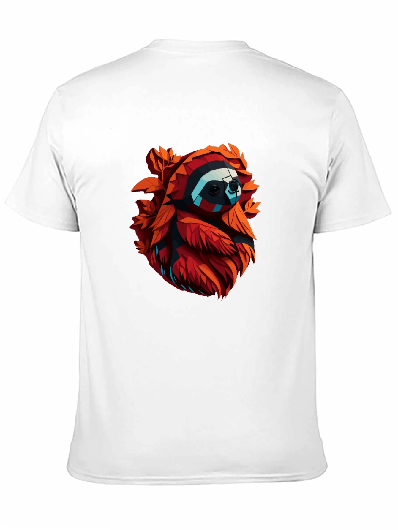Geometric Sloth Graphic Tee - Cool Mens Black T-Shirt