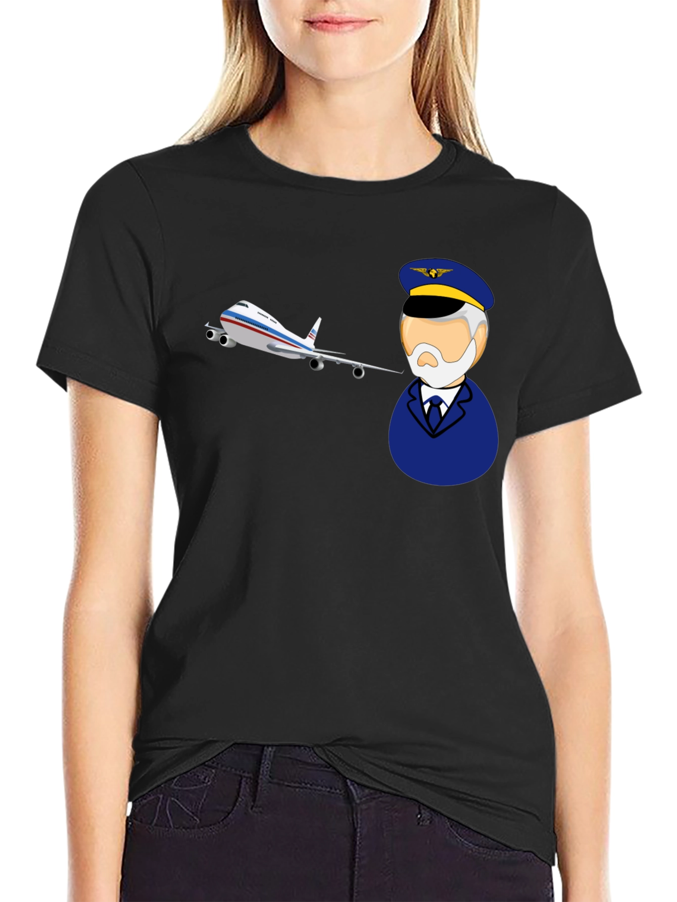 Pilot and Plane Graphic T-Shirt