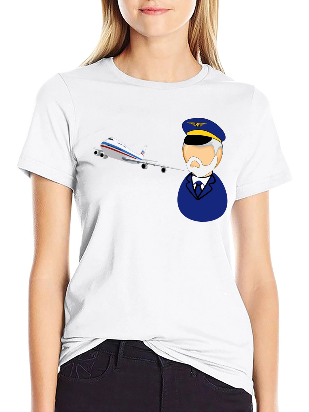 Pilot and Plane Graphic T-Shirt