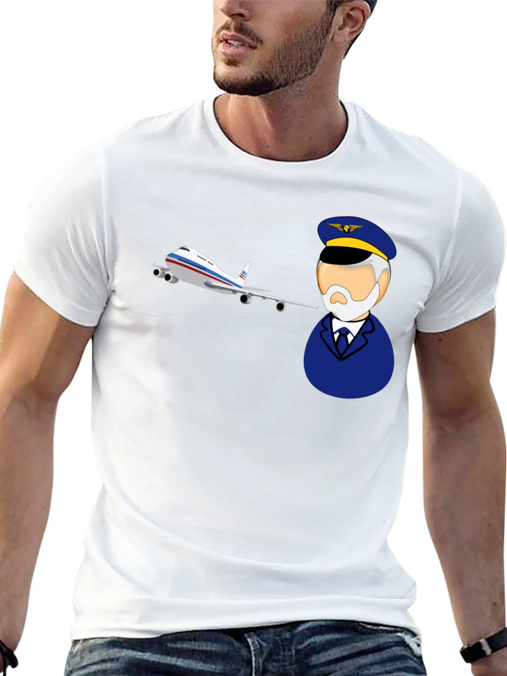 Pilot and Plane Graphic T-Shirt