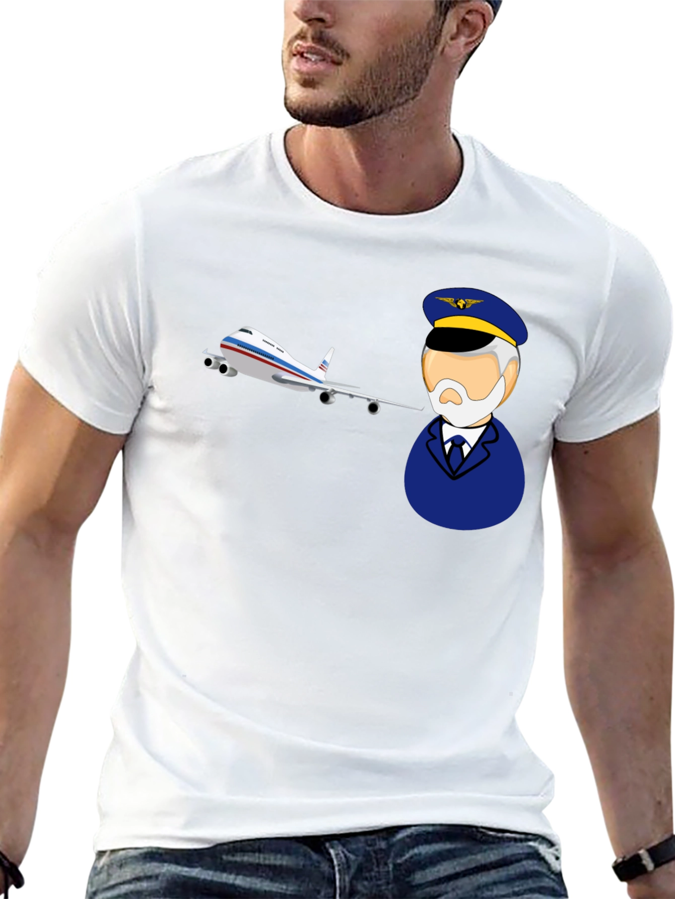 Pilot and Plane Graphic T-Shirt