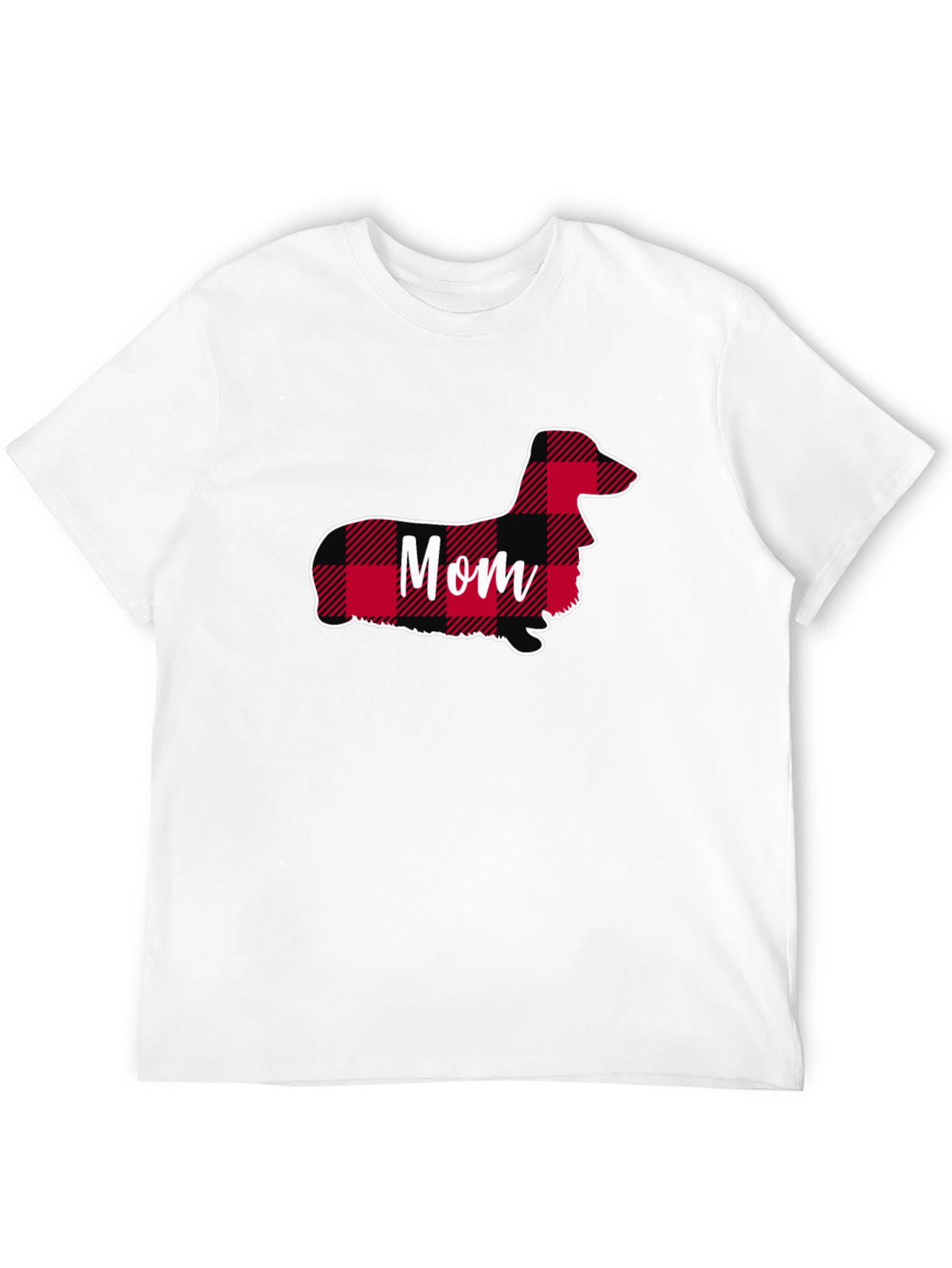 Dachshund Mom Plaid T-Shirt - Cute Dog Lover Tee