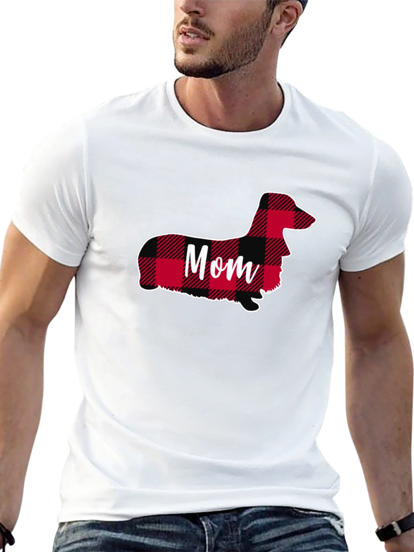 Dachshund Mom Plaid T-Shirt - Cute Dog Lover Tee