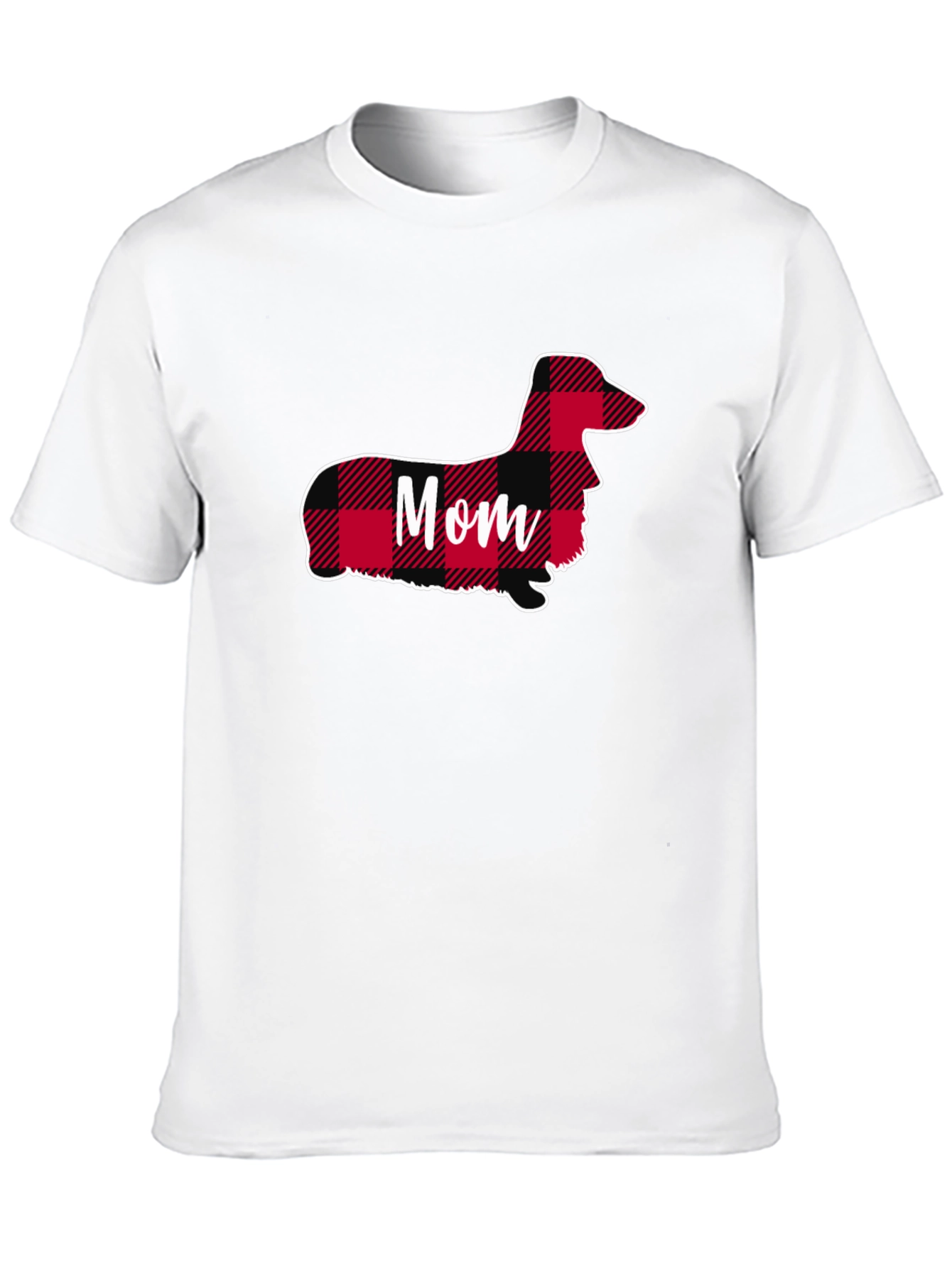 Dachshund Mom Plaid T-Shirt - Cute Dog Lover Tee