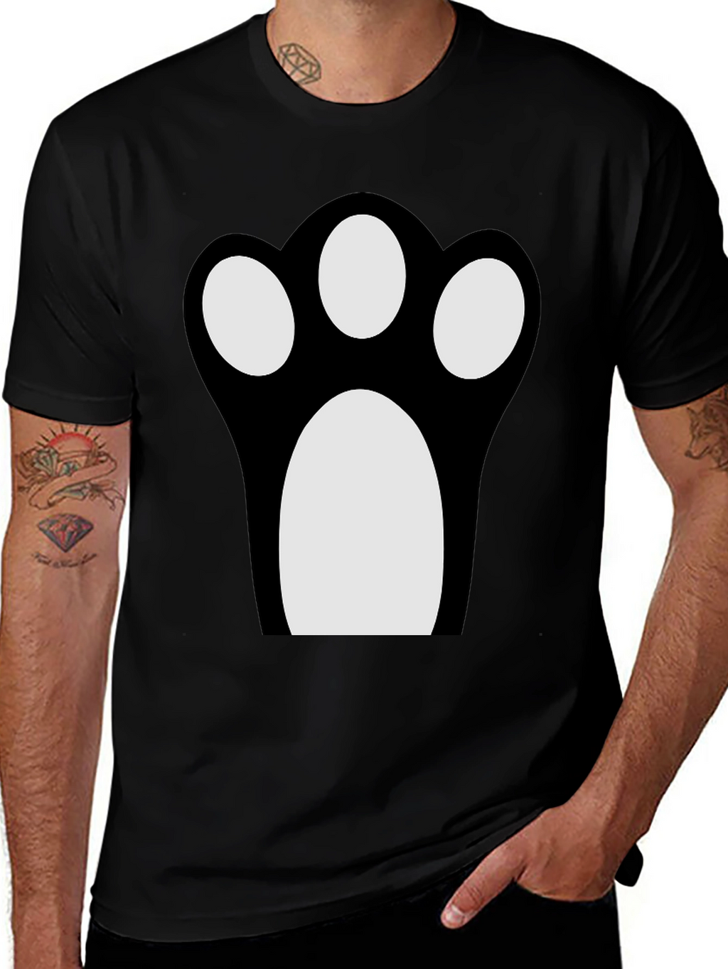 Fun Cat Paw Print Graphic Tee