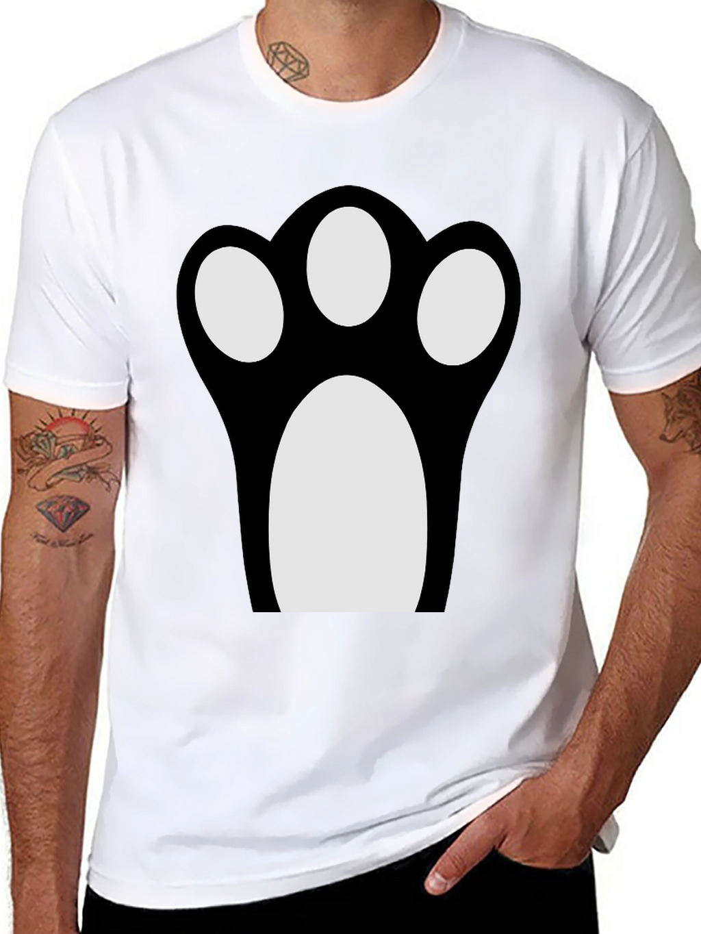 Fun Cat Paw Print Graphic Tee
