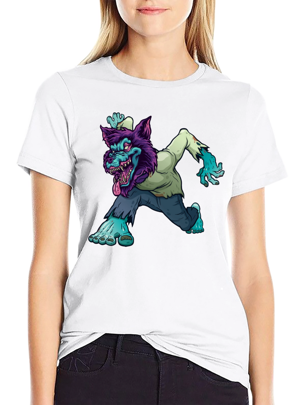 Zombie Werewolf Graphic Tee - Black