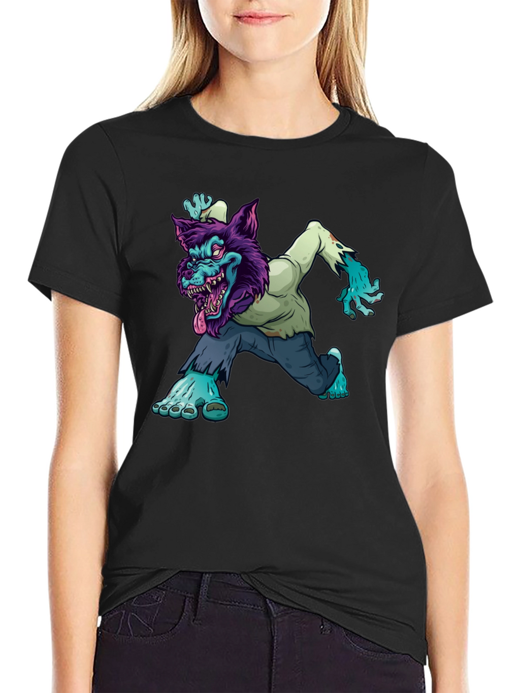 Zombie Werewolf Graphic Tee - Black