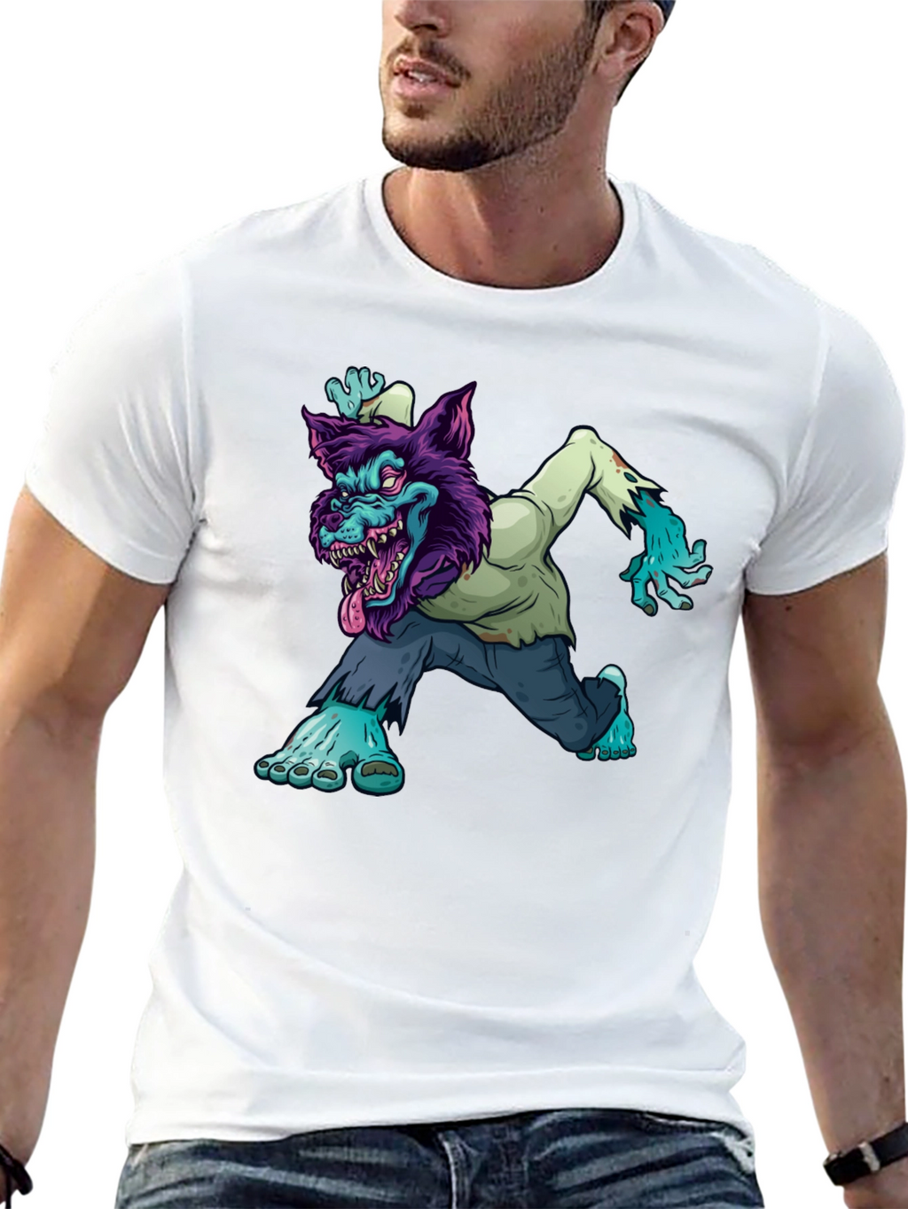 Zombie Werewolf Graphic Tee - Black