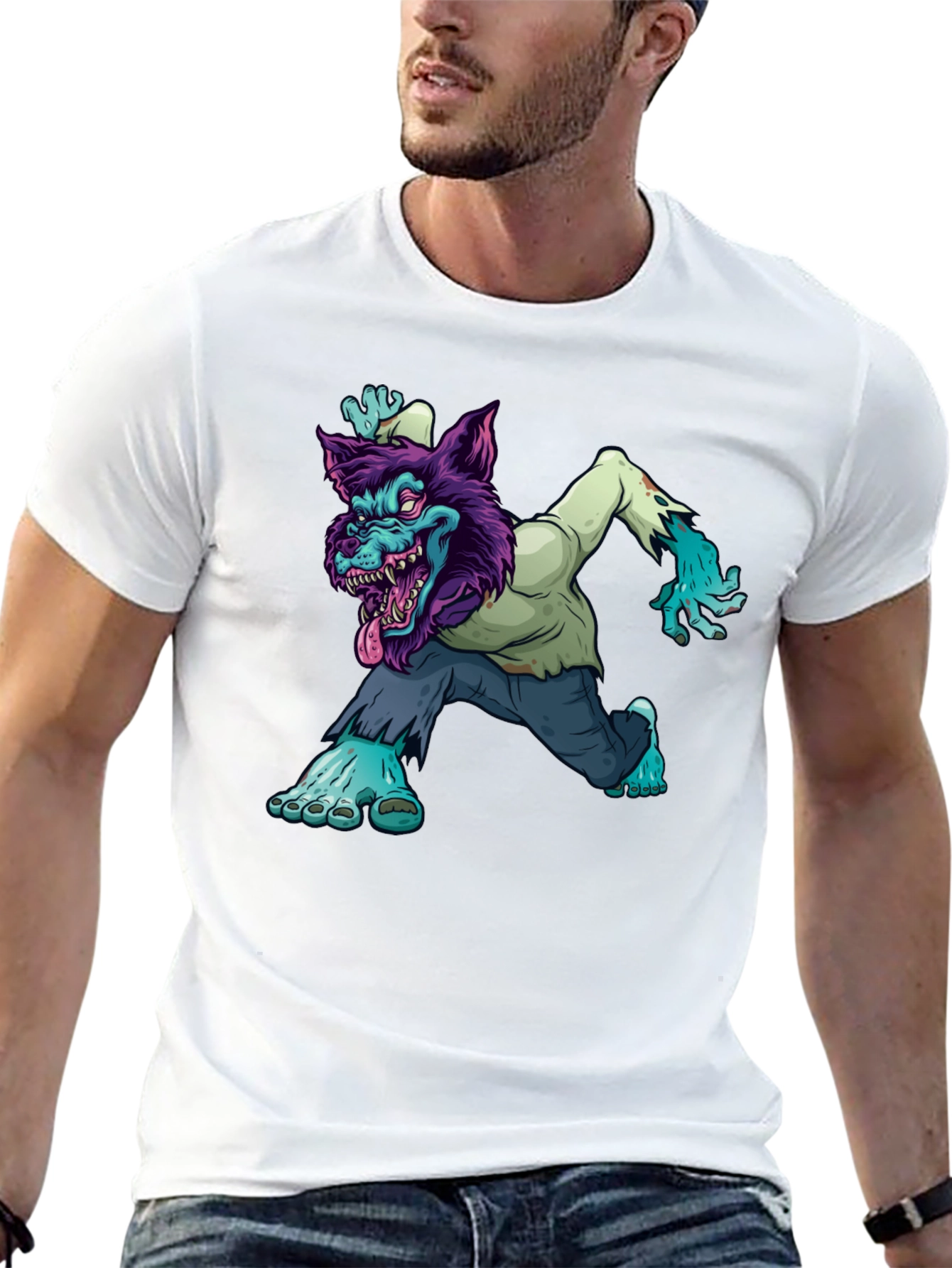 Zombie Werewolf Graphic Tee - Black