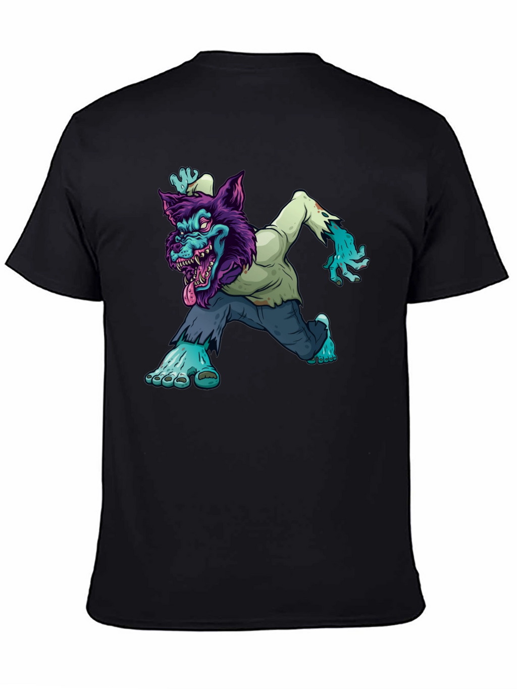 Zombie Werewolf Graphic Tee - Black