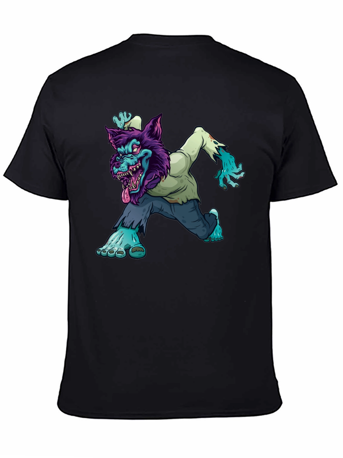 Zombie Werewolf Graphic Tee - Black
