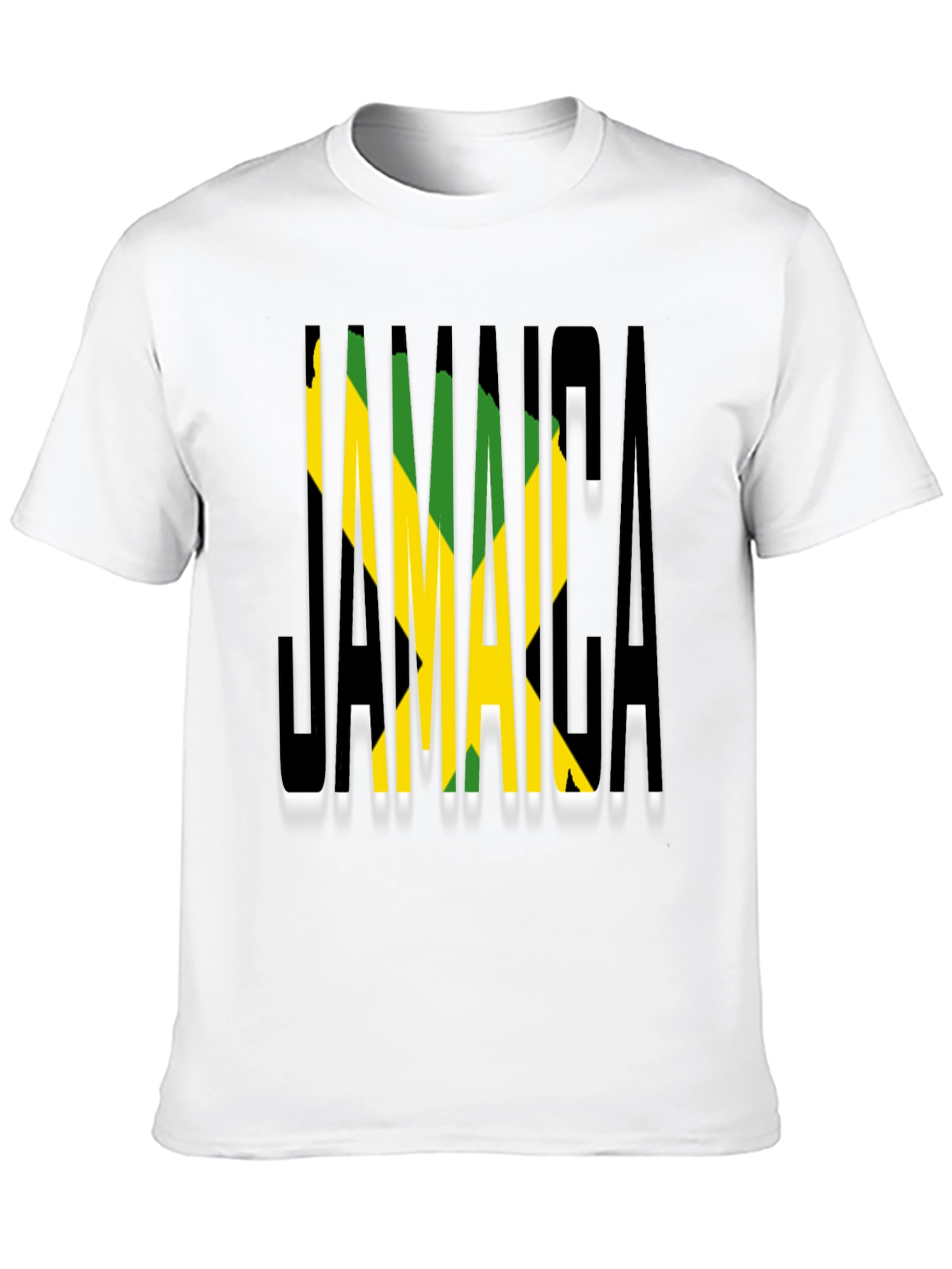 Jamaica Flag T-Shirt - Black Cotton Graphic Tee