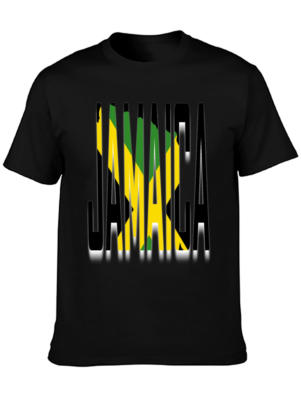 Jamaica Flag T-Shirt - Black Cotton Graphic Tee