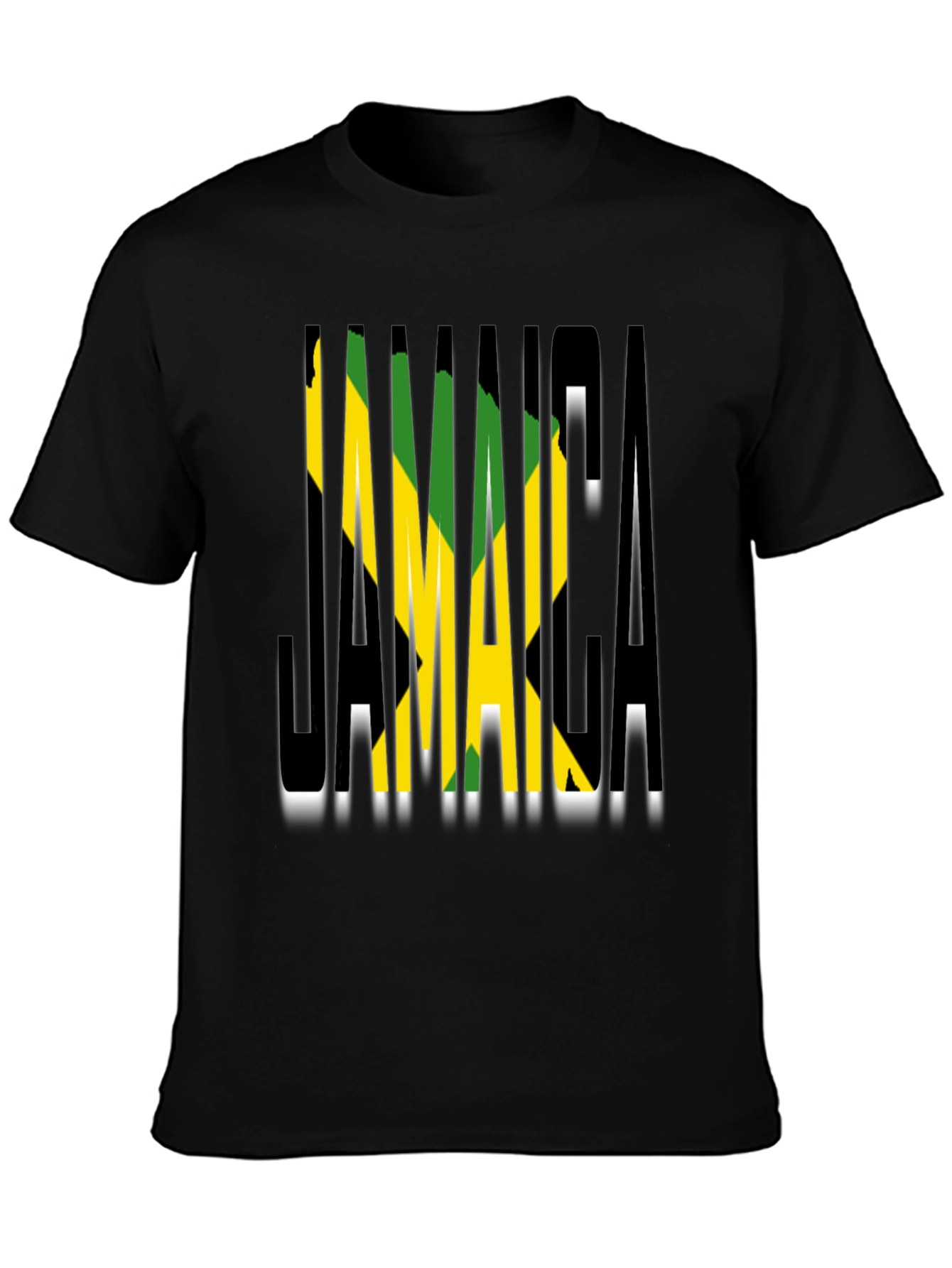 Jamaica Flag T-Shirt - Black Cotton Graphic Tee