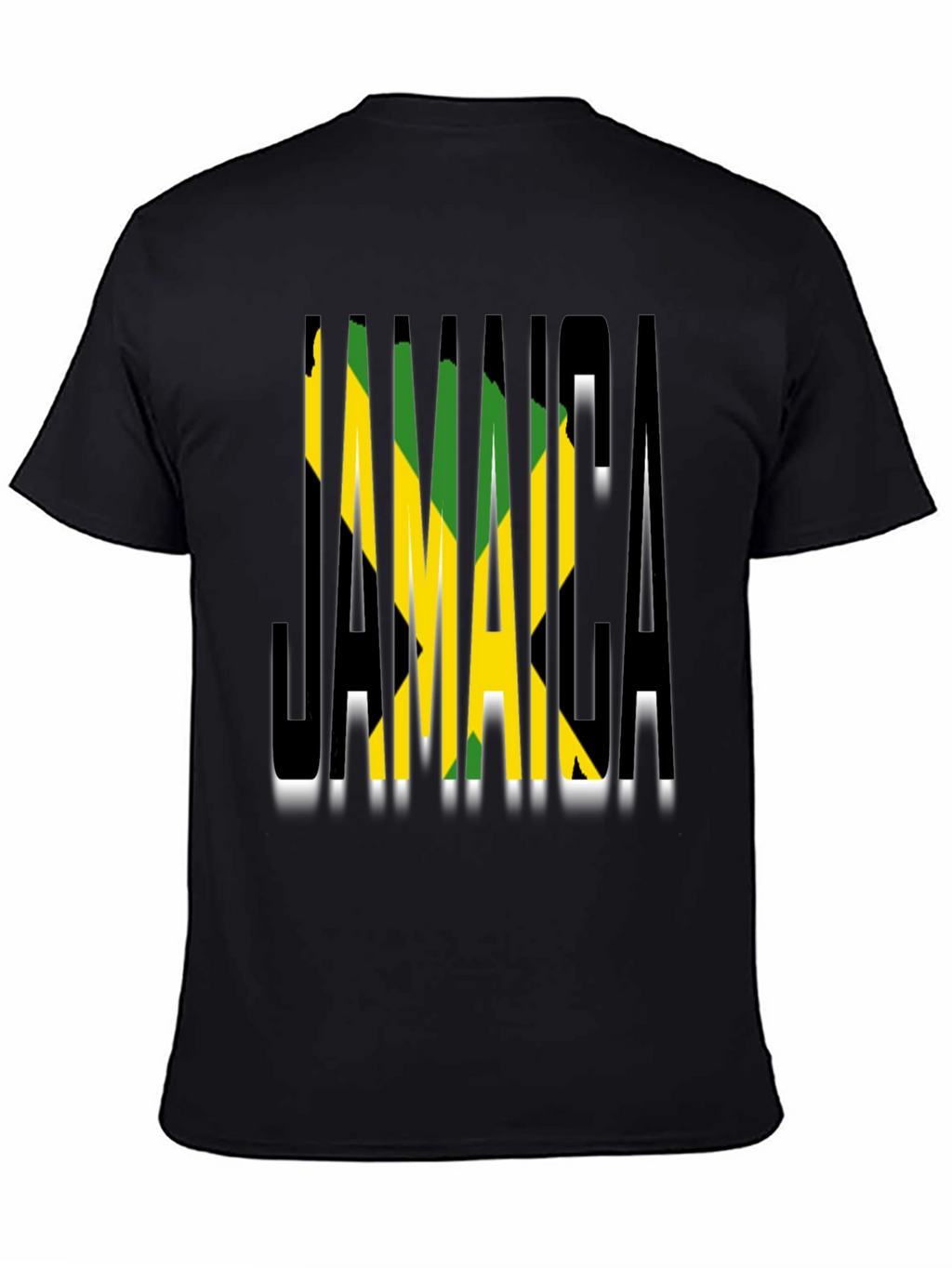 Jamaica Flag T-Shirt - Black Cotton Graphic Tee